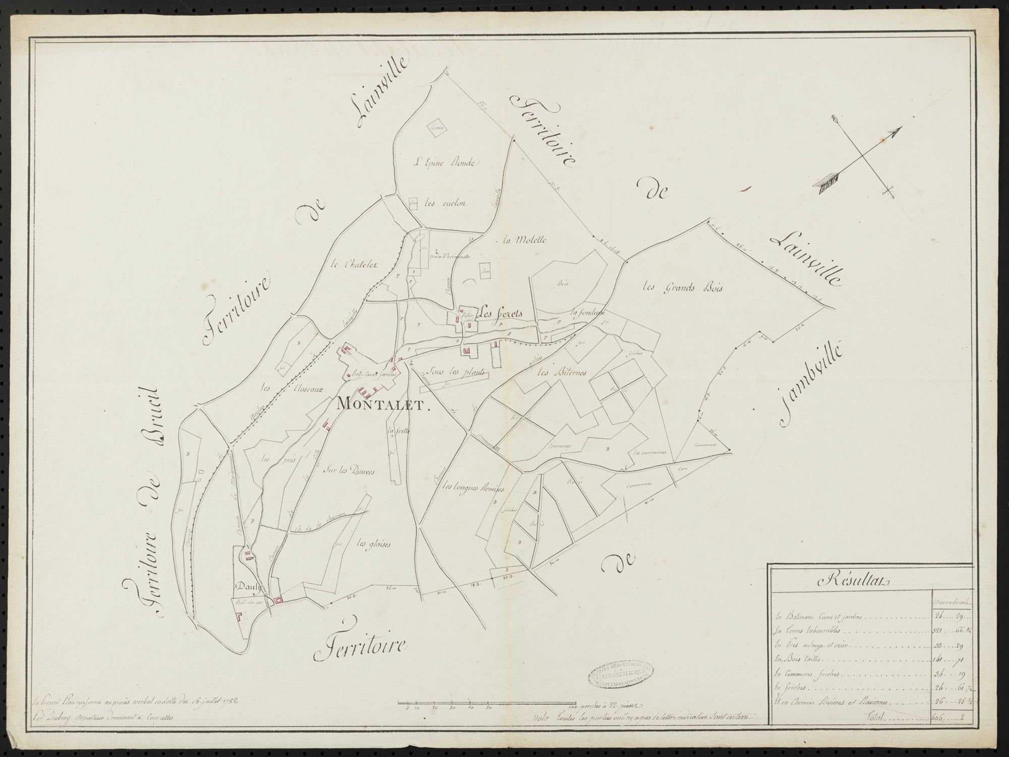 Montalet-le-Bois - Plan d'intendance de la paroisse de Montalet-le-Bois