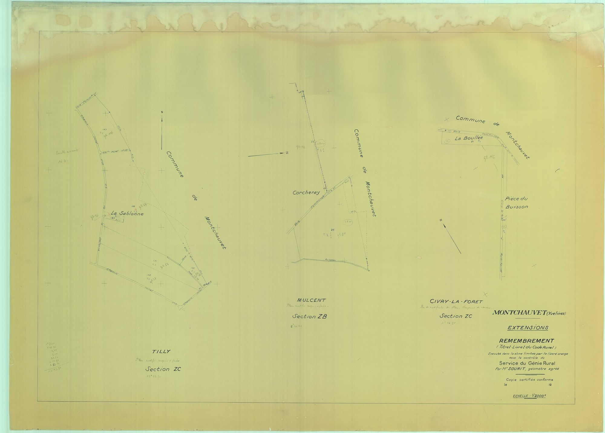 Montchauvet - Plans du cadastre remembré