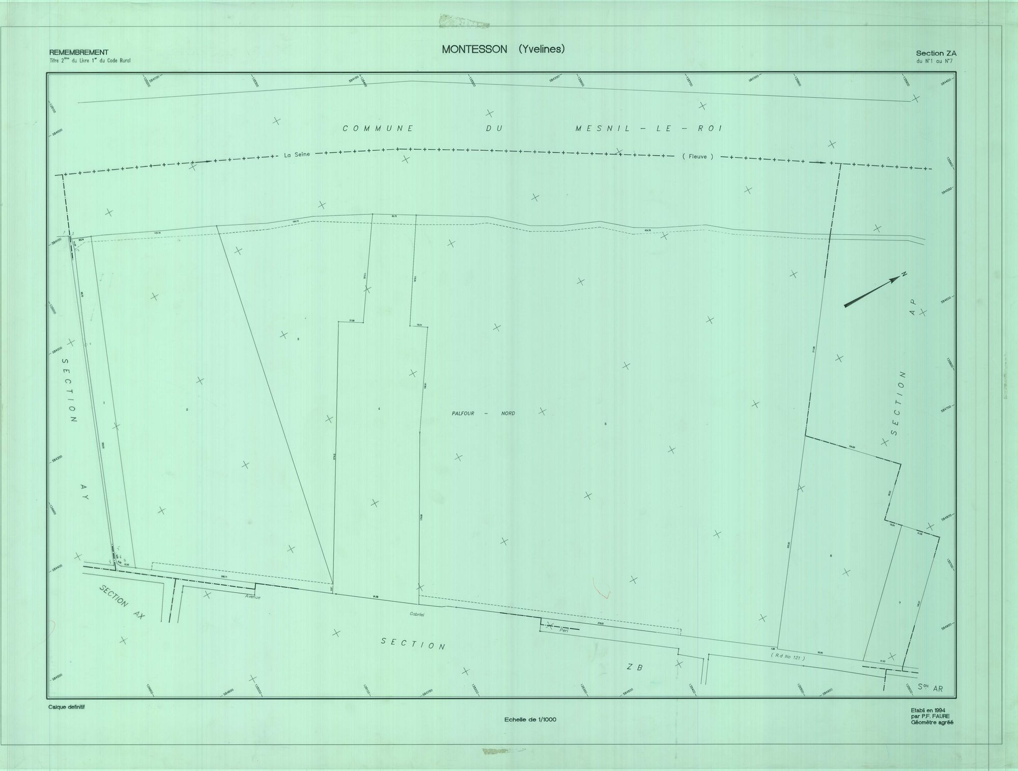 Montesson - Plans du cadastre remembré