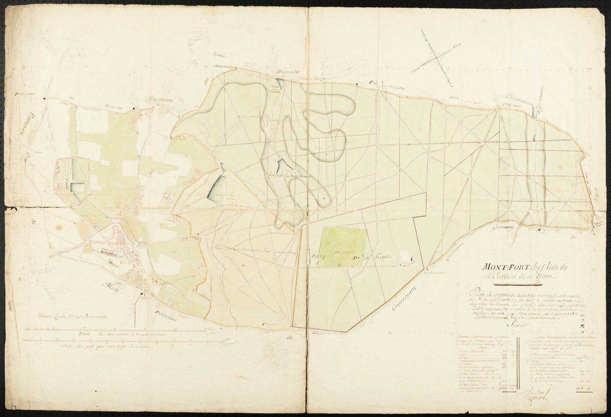 Montfort-l'Amaury - Plan d'intendance de la paroisse de Montfort-l'Amaury