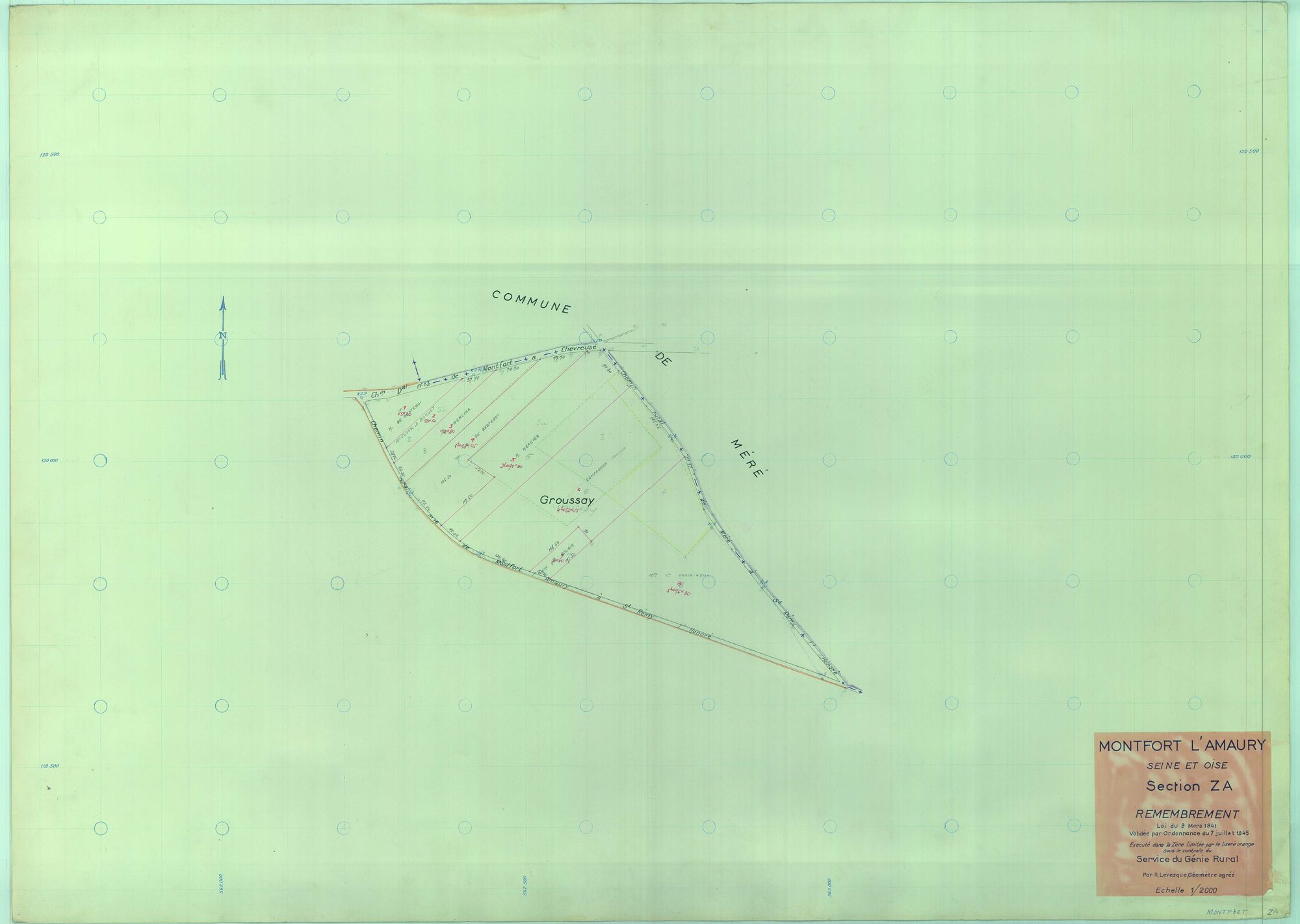 Montfort-l'Amaury - Plans du cadastre remembré