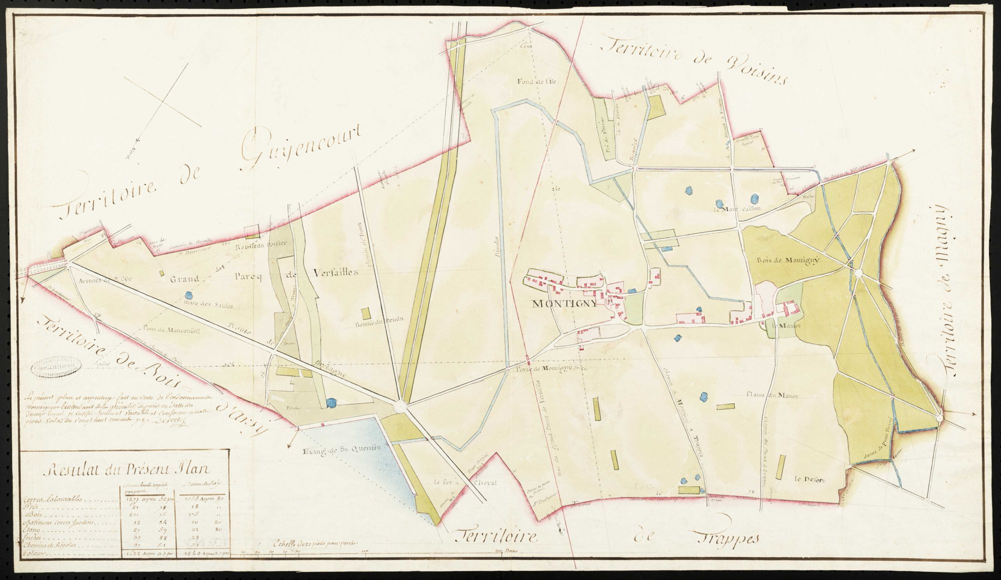 Montigny-le-Bretonneux - Plan d'intendance de la paroisse de Montigny-le-Bretonneux