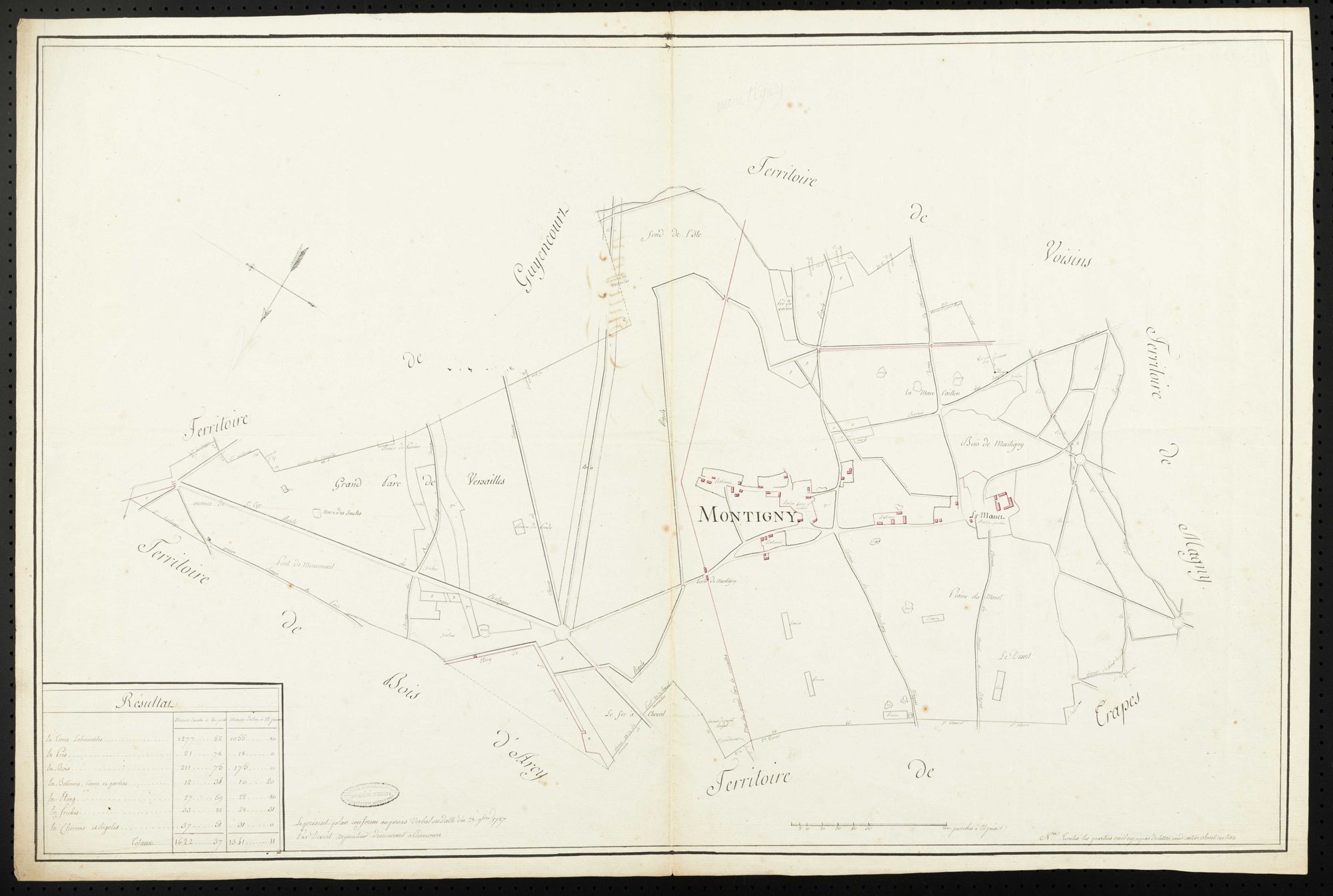 Montigny-le-Bretonneux - Plan d'intendance de la paroisse de Montigny-le-Bretonneux