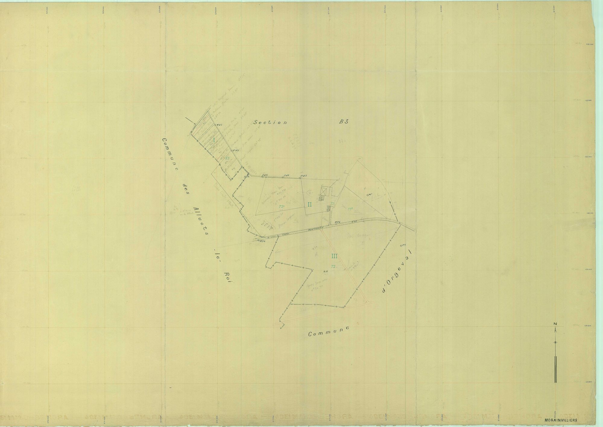 Morainvilliers - Plans du cadastre rénové