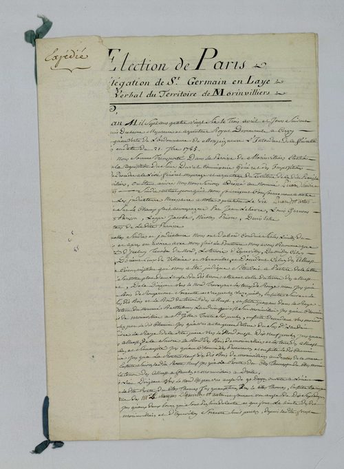 Morainvilliers - Procès-verbal d'arpentage du territoire de la paroisse de Morainvilliers