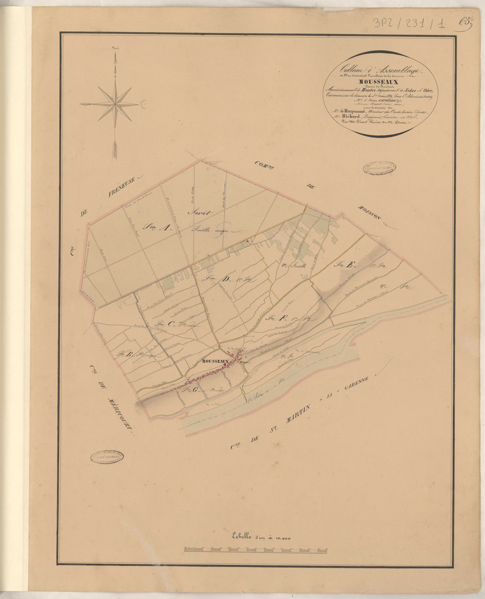 Mousseaux-sur-Seine - Plans de la Préfecture de Seine-et-Oise