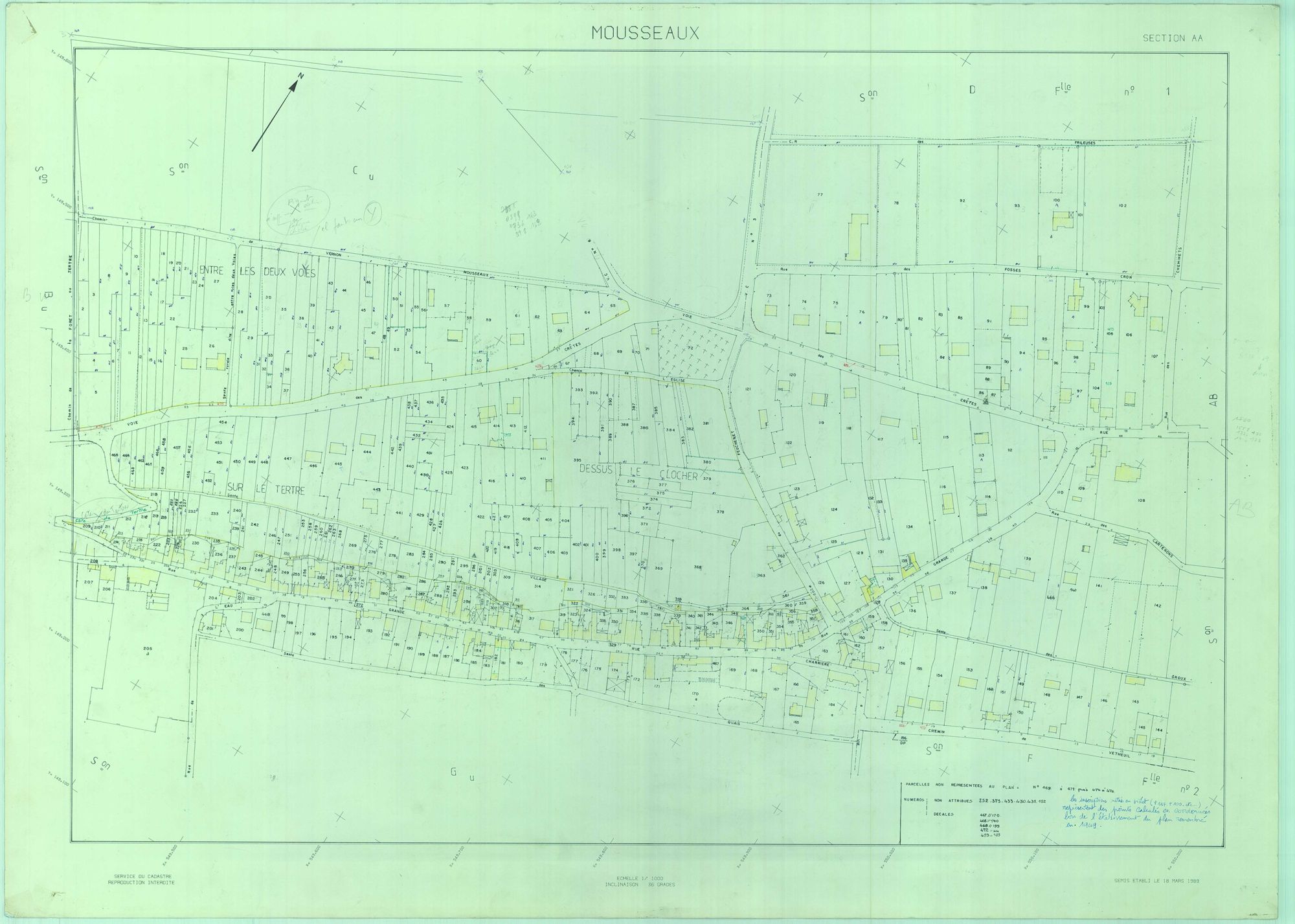 Mousseaux-sur-Seine - Plans du cadastre révisé