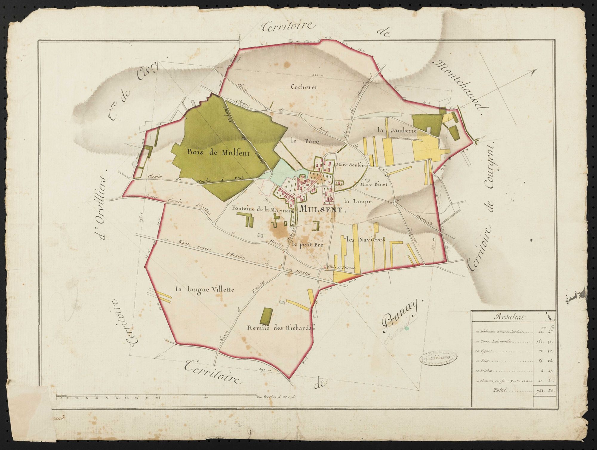 Mulcent - Plan d'intendance de la paroisse de Mulcent