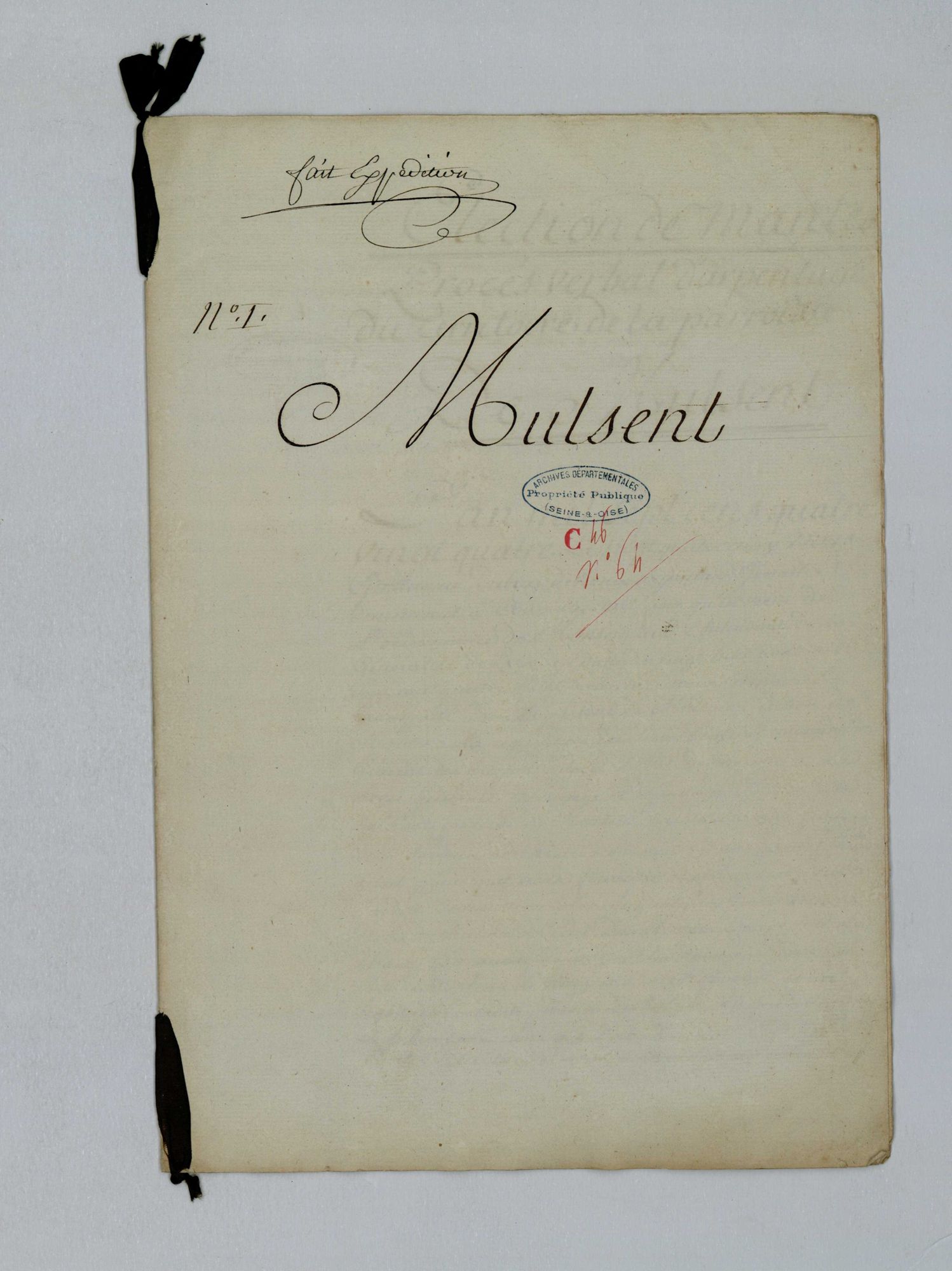 Mulcent - Procès-verbal d'arpentage du territoire de la paroisse de Mulcent