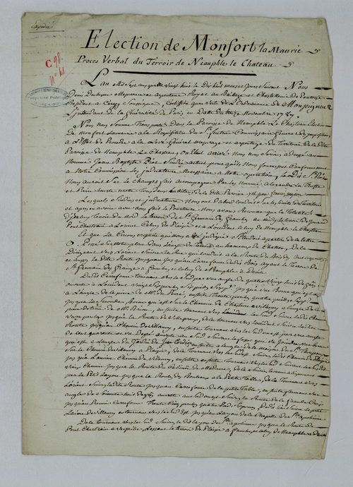 Neauphle-le-Château - Procès-verbal d'arpentage du territoire de la paroisse de Neauphle-le-Château