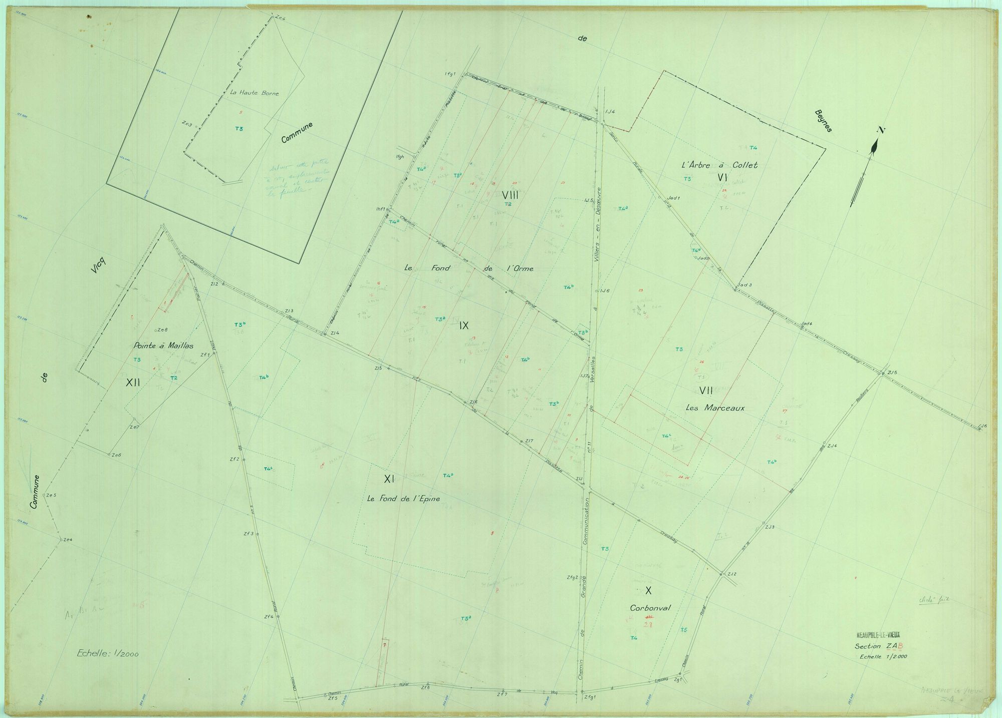 Neauphle-le-Vieux - Plans du cadastre remembré