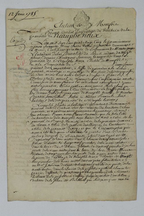 Neauphle-le-Vieux - Procès-verbal d'arpentage du territoire de la paroisse de Neauphle-le-Vieux