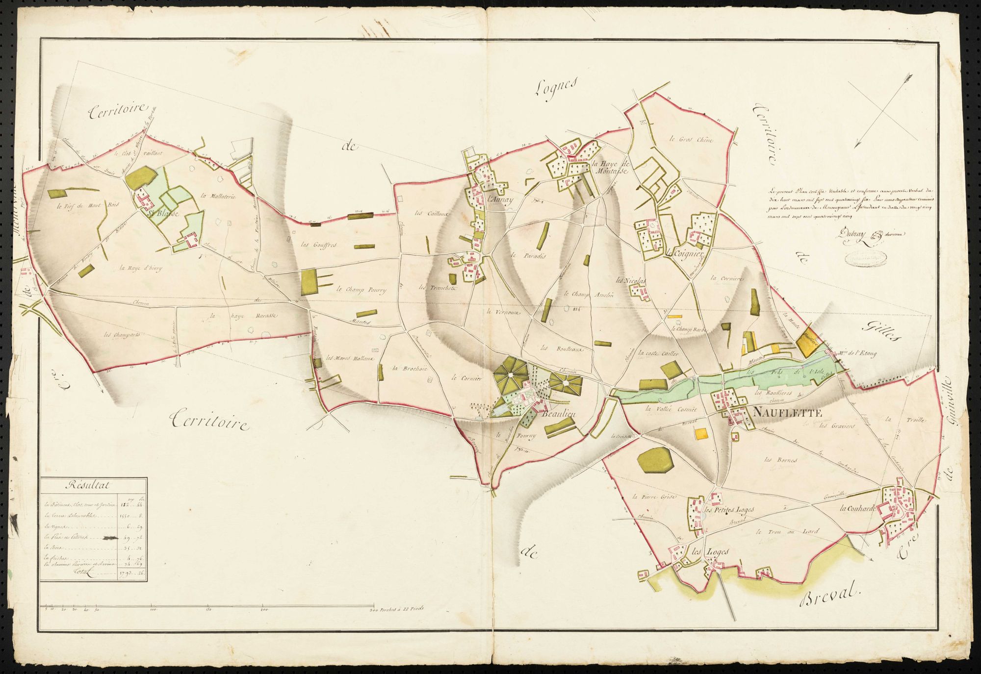 Neauphlette - Plan d'intendance de la paroisse de Neauphlette