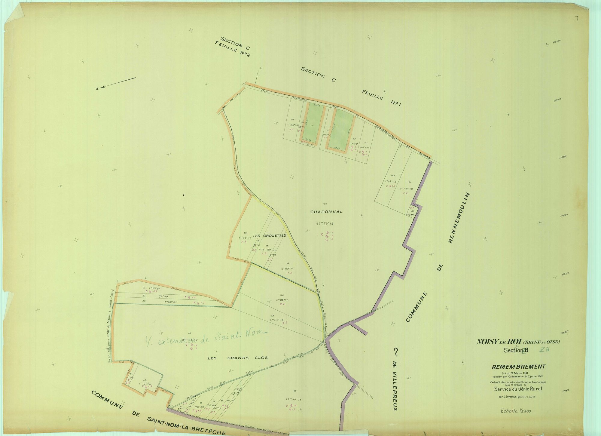 Noisy-le-Roi - Plans du cadastre remembré