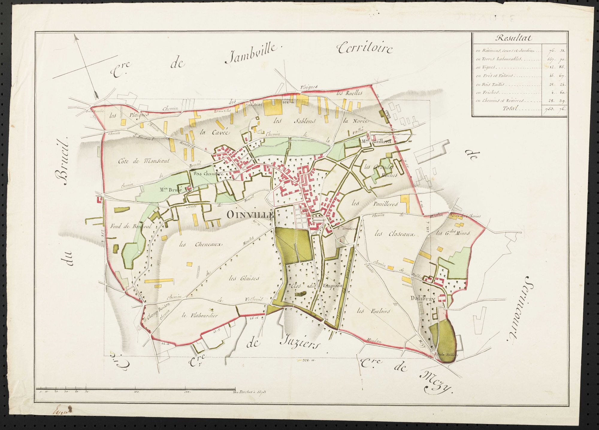 Oinville-sur-Montcient - Plan d'intendance de la paroisse d'Oinville-sur-Montcient