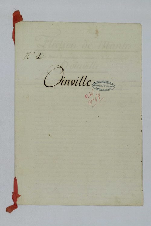 Oinville-sur-Montcient - Procès-verbal d'arpentage du territoire de la paroisse d'Oinville-sur-Montcient