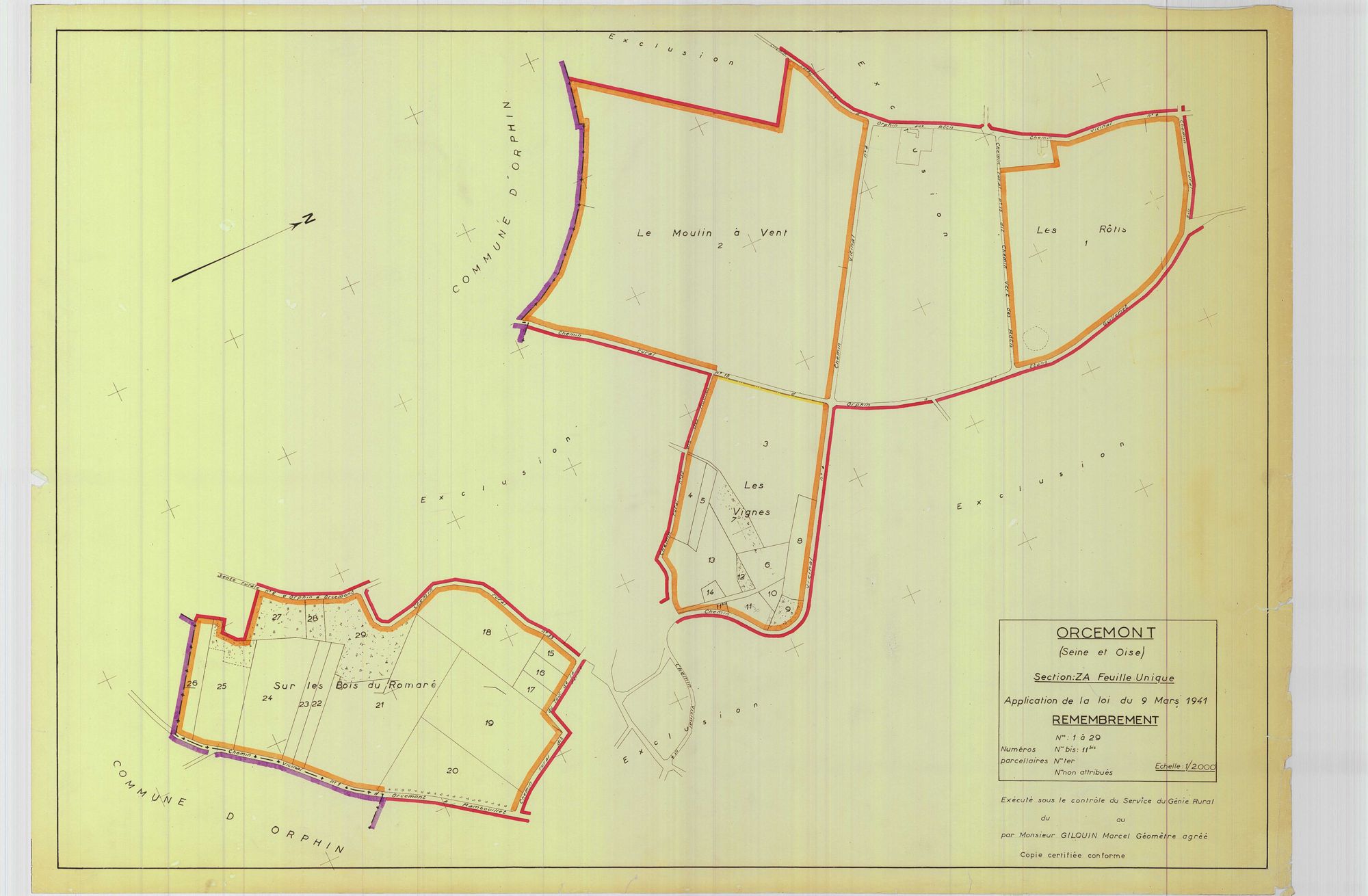 Orcemont - Plans du cadastre remembré