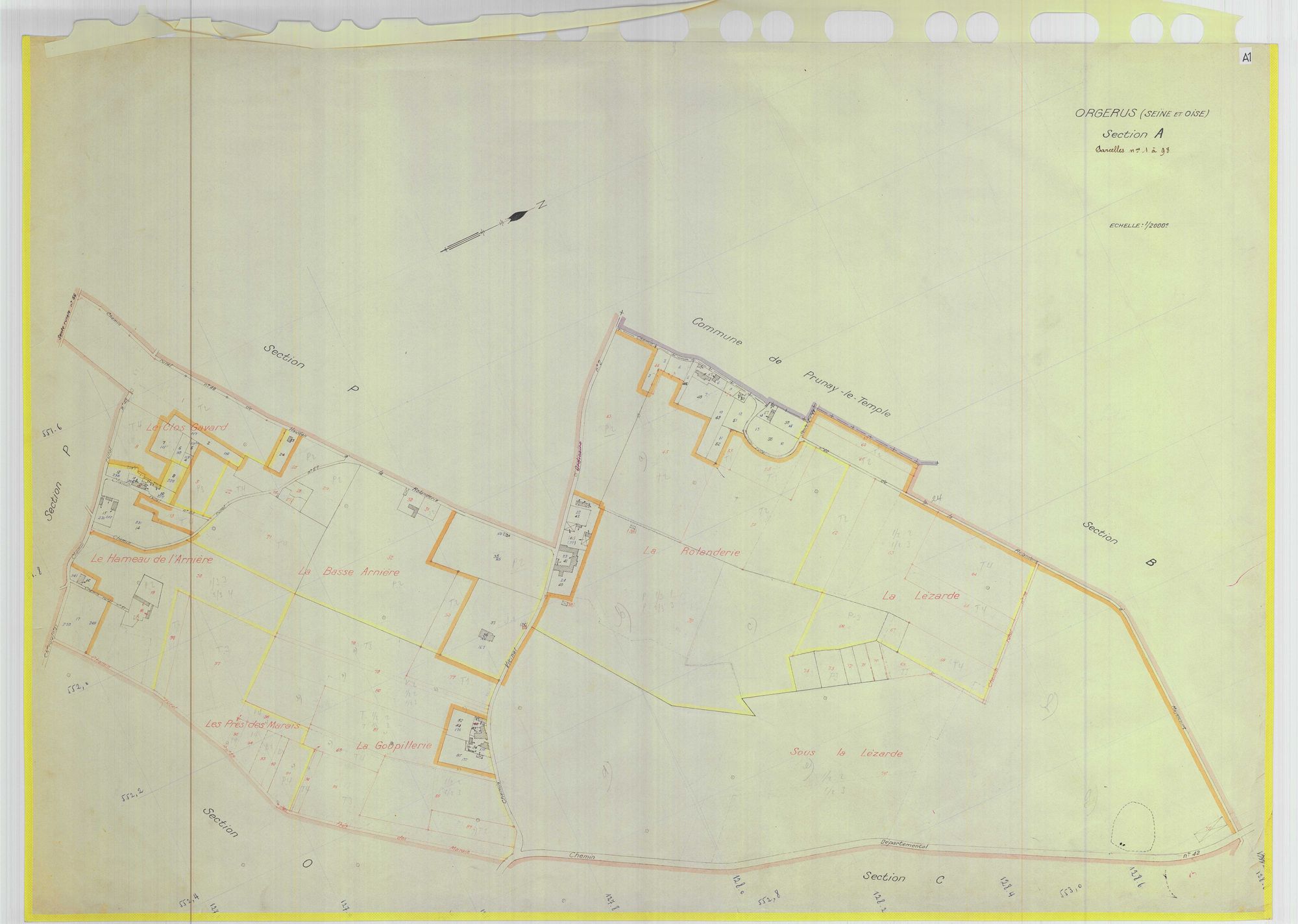 Orgerus - Plans du cadastre remembré