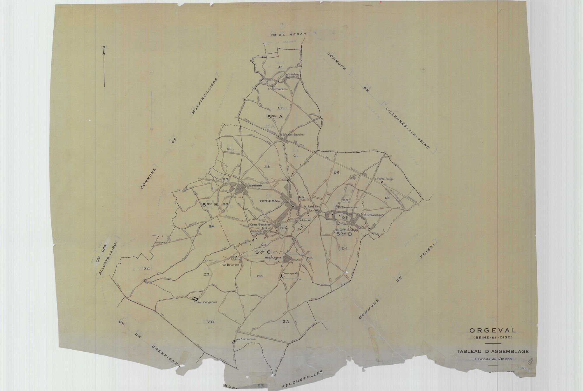 Orgeval - Plans du cadastre rénové