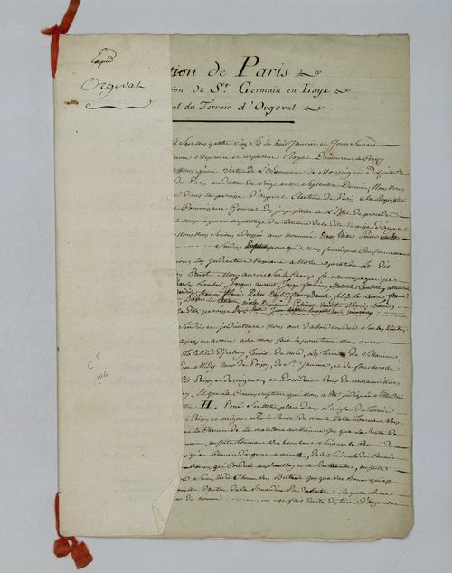 Orgeval - Procès-verbal d'arpentage du territoire de la paroisse d'Orgeval