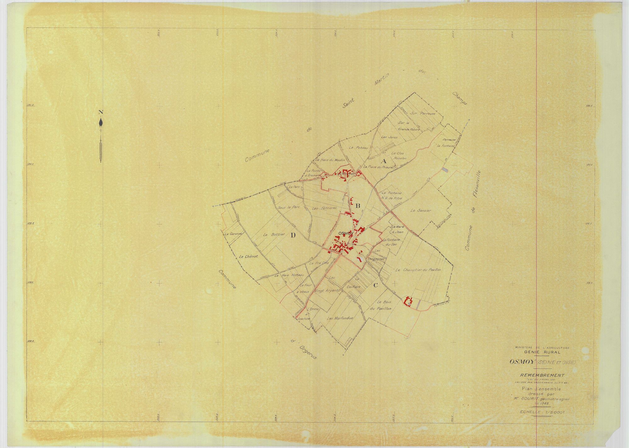Osmoy - Plans du cadastre remembré