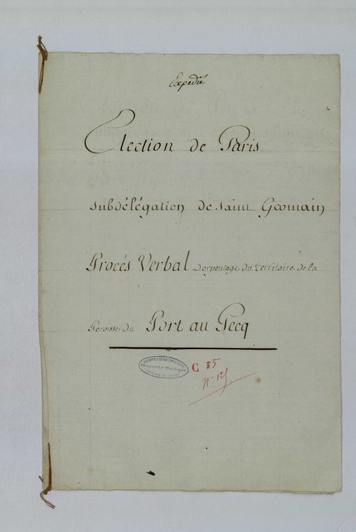 Le Pecq - Procès-verbal d'arpentage du territoire de la paroisse du Pecq