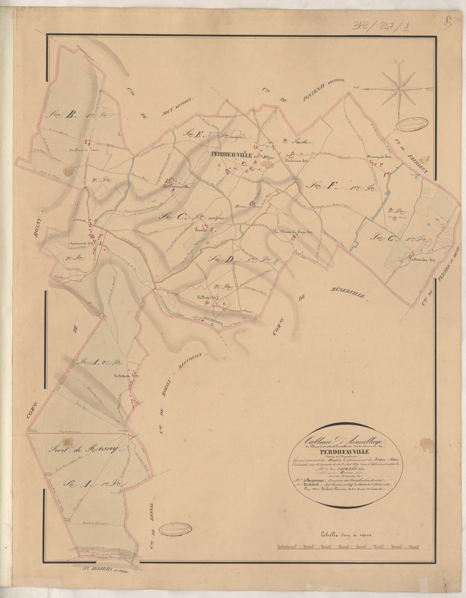 Perdreauville - Plans de la Préfecture de Seine-et-Oise