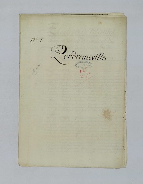 Perdreauville - Procès-verbal d'arpentage du territoire de la paroisse de Perdreauville