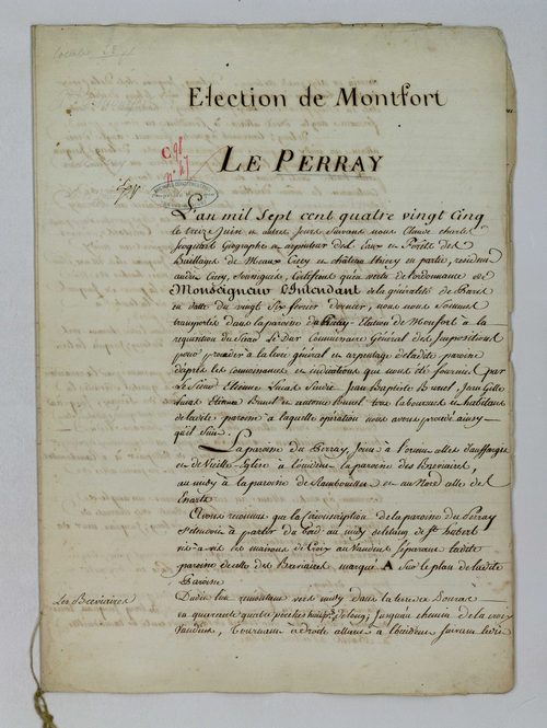 Le Perray-en-Yvelines - Procès-verbal d'arpentage du territoire de la paroisse du Perray-en-Yvelines