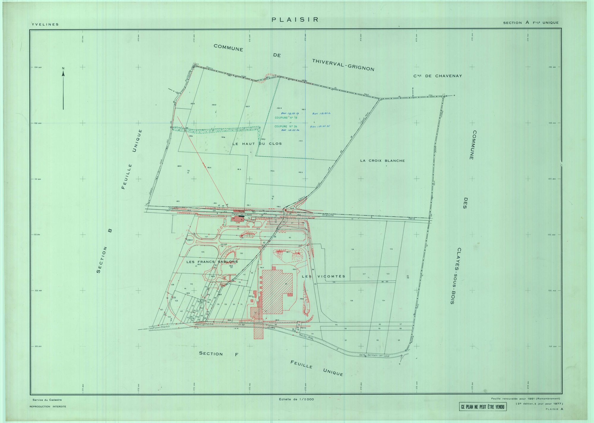 Plaisir - Plans du cadastre remembré