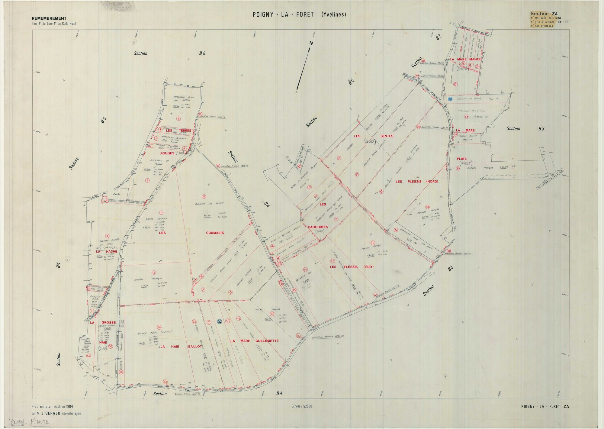 Poigny-la-Forêt - Plans du cadastre remembré