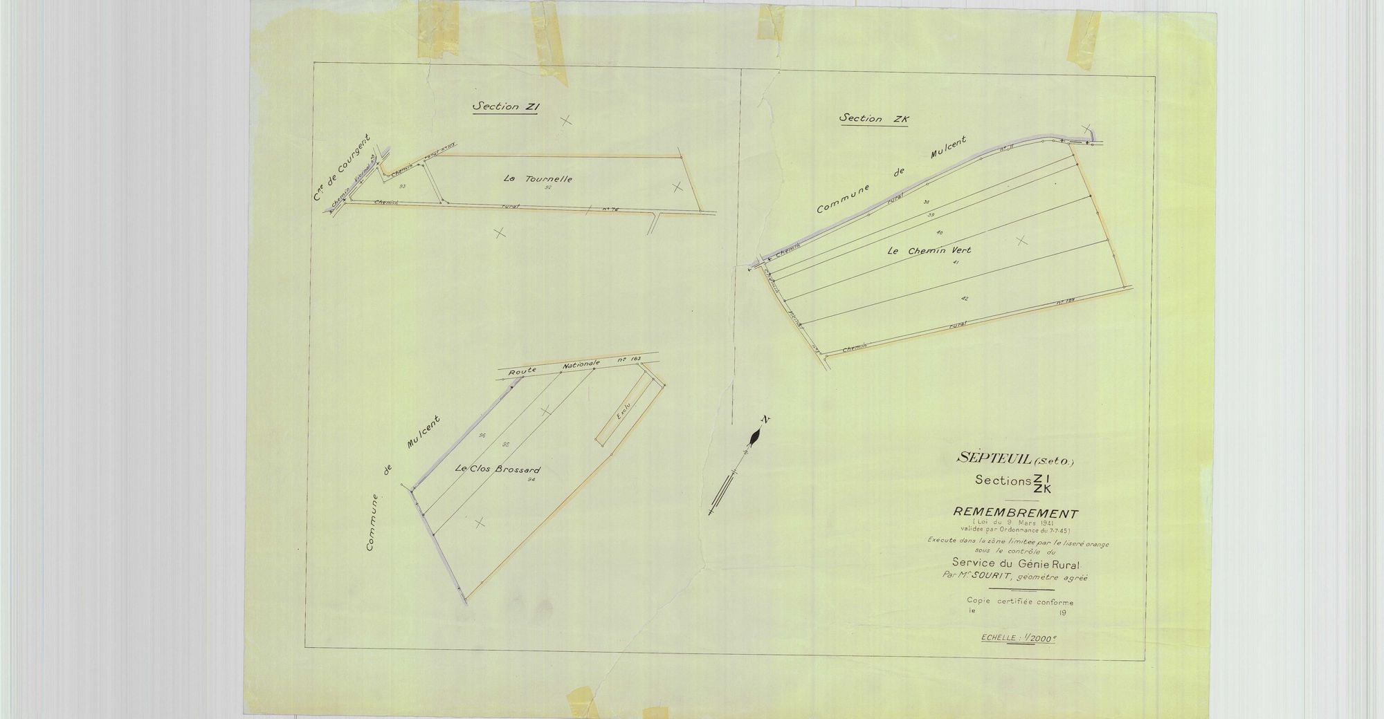 Poigny-la-Forêt - Plans du cadastre remembré