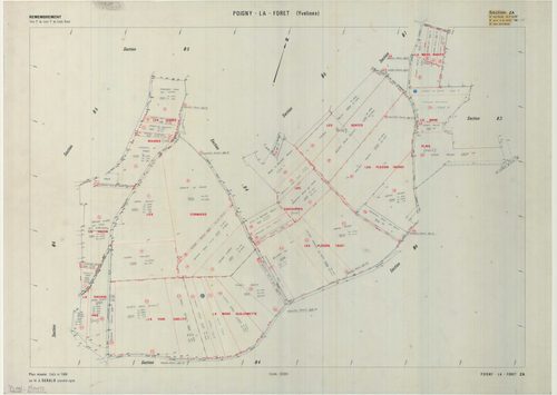 Poigny-la-Forêt - Plans du cadastre remembré