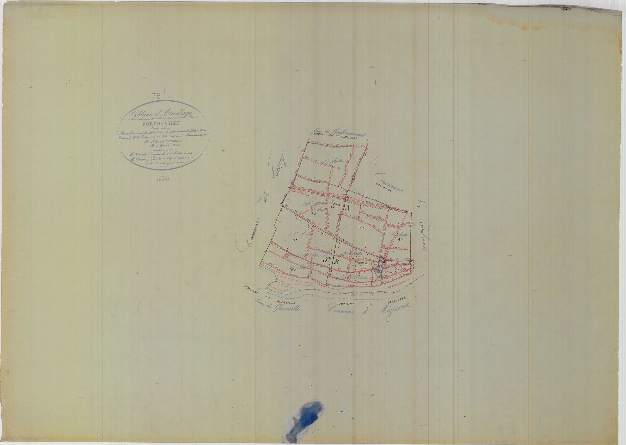 Porcheville - Plans du cadastre rénové