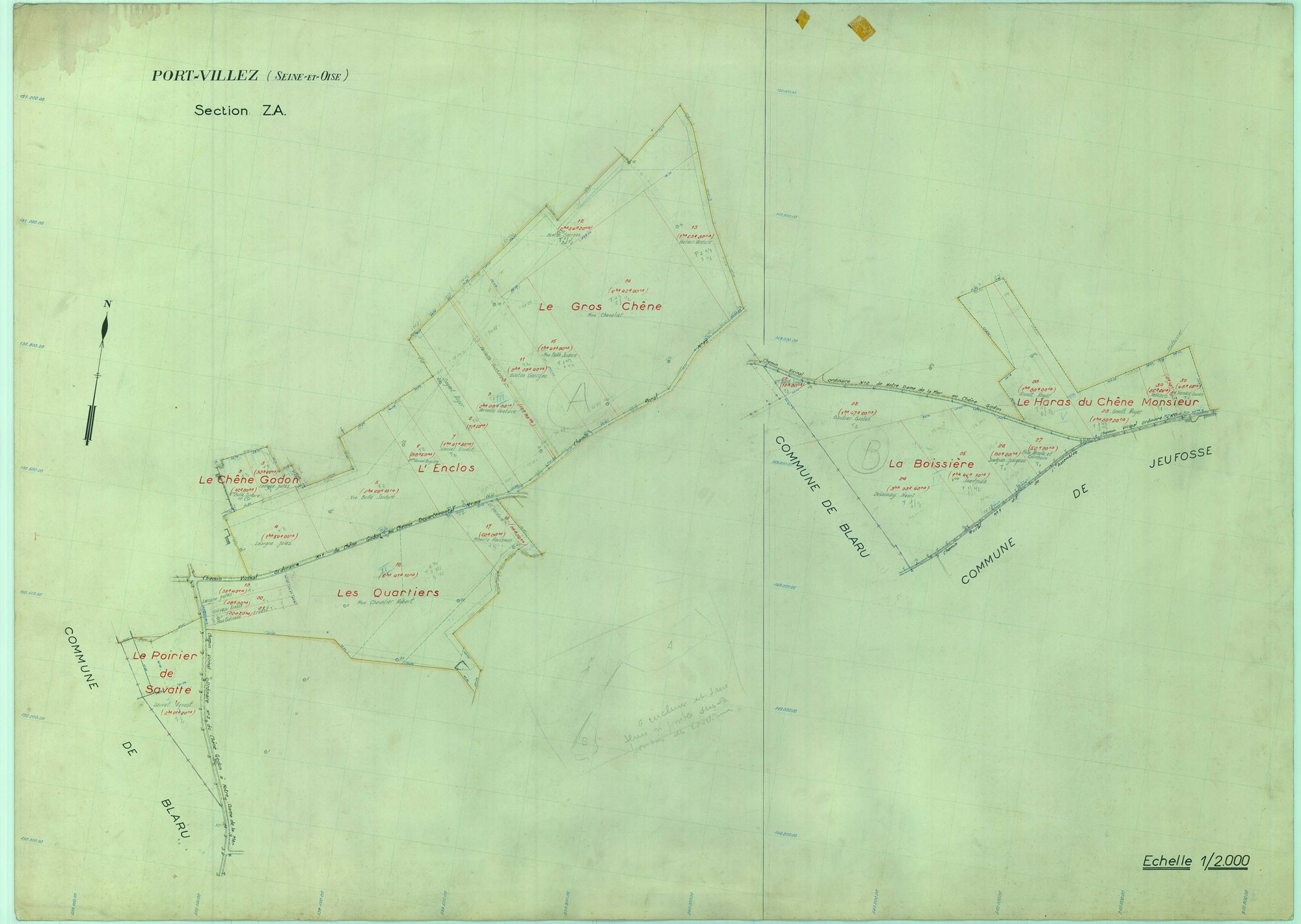Port-Villez - Plans du cadastre remembré