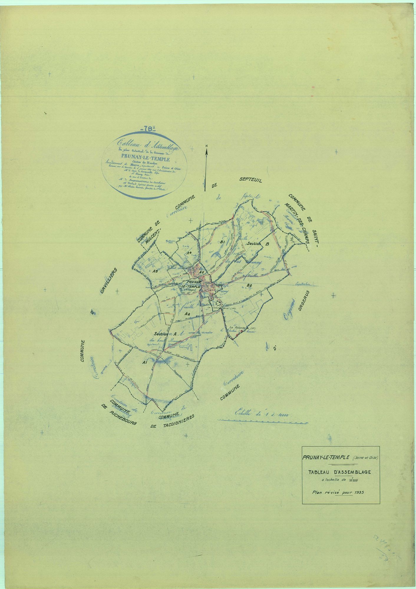Prunay-le-Temple - Plans du cadastre rénové