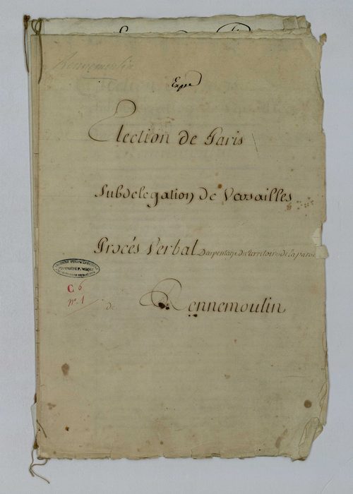 Rennemoulin - Procès-verbal d'arpentage du territoire de la paroisse de Rennemoulin