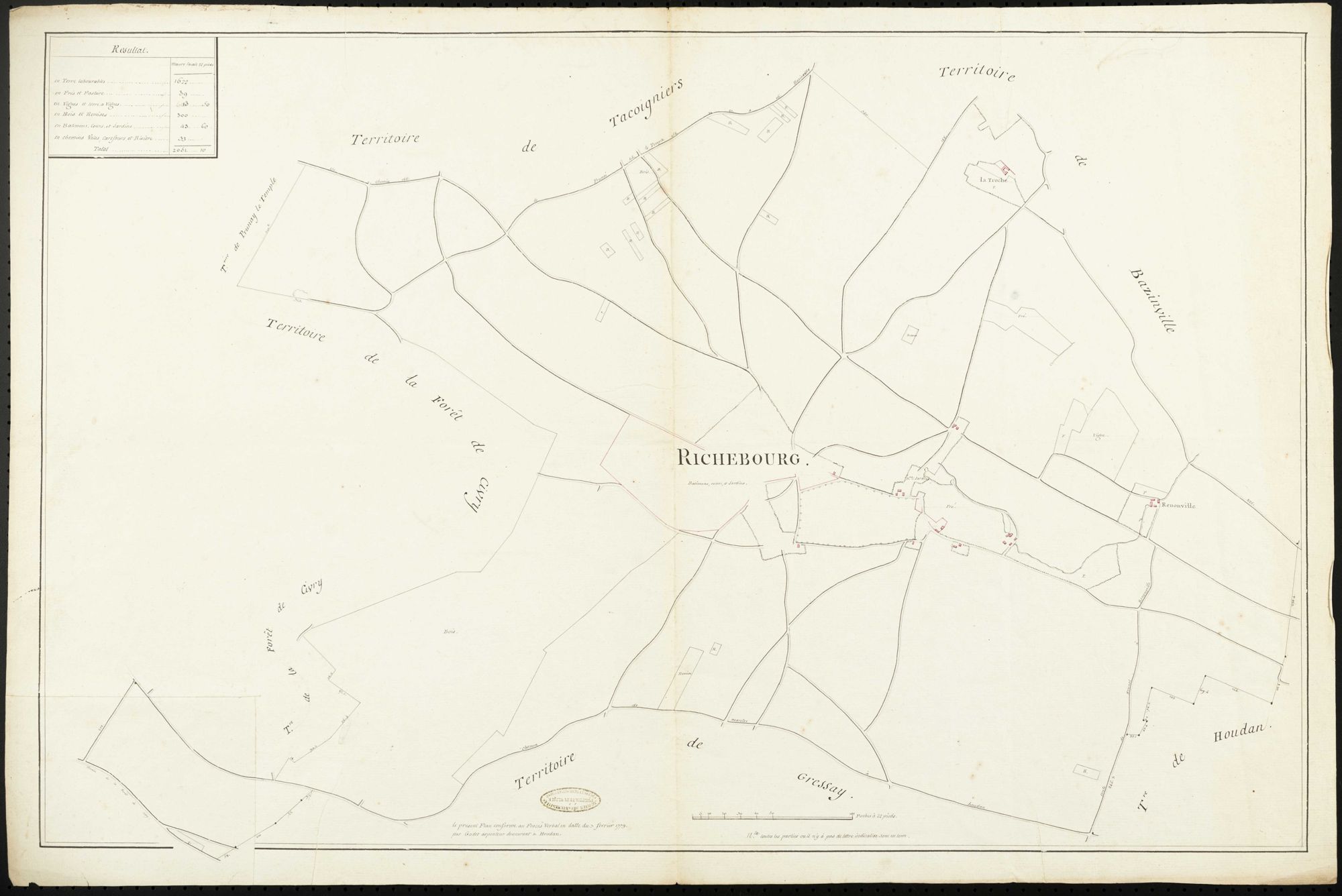 Richebourg - Plan d'intendance de la paroisse de Richebourg