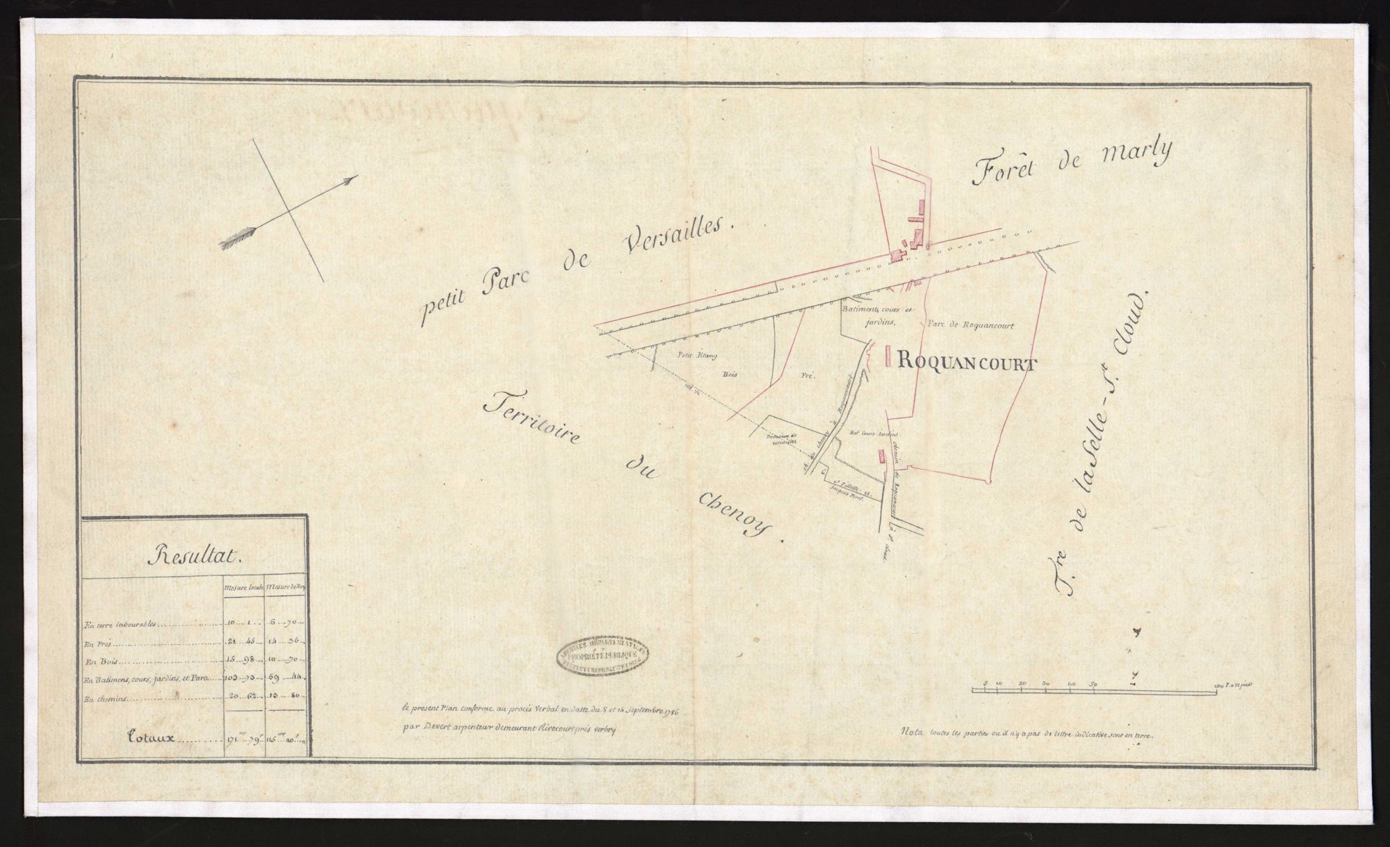 Rocquencourt - Plan d'intendance de la paroisse de Rocquencourt