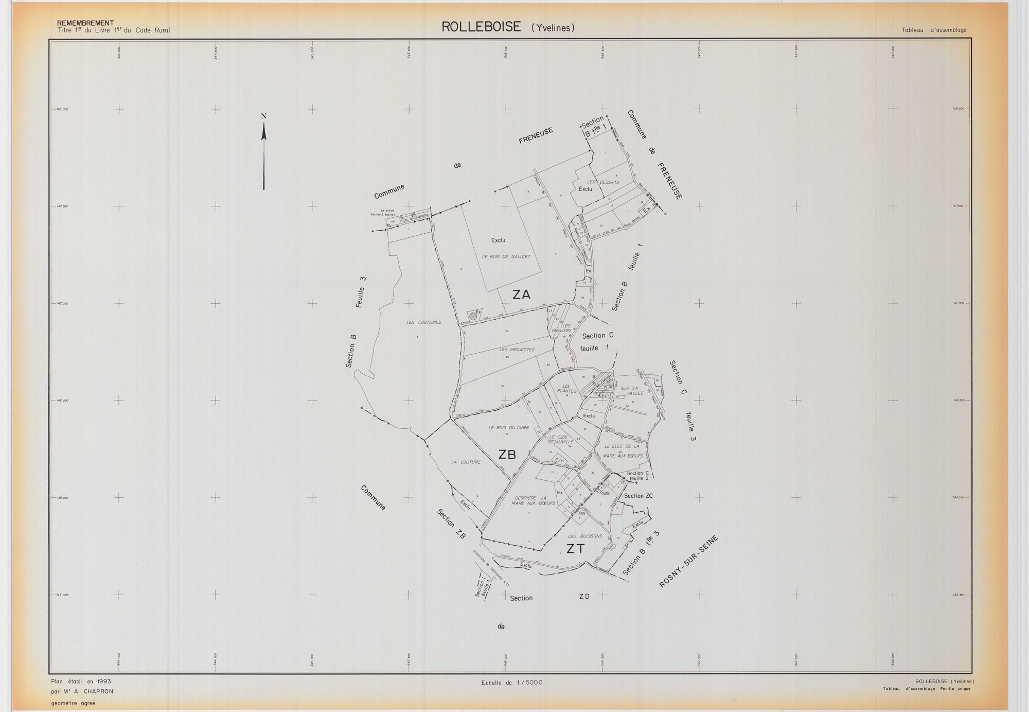 Rolleboise - Plans du cadastre remembré