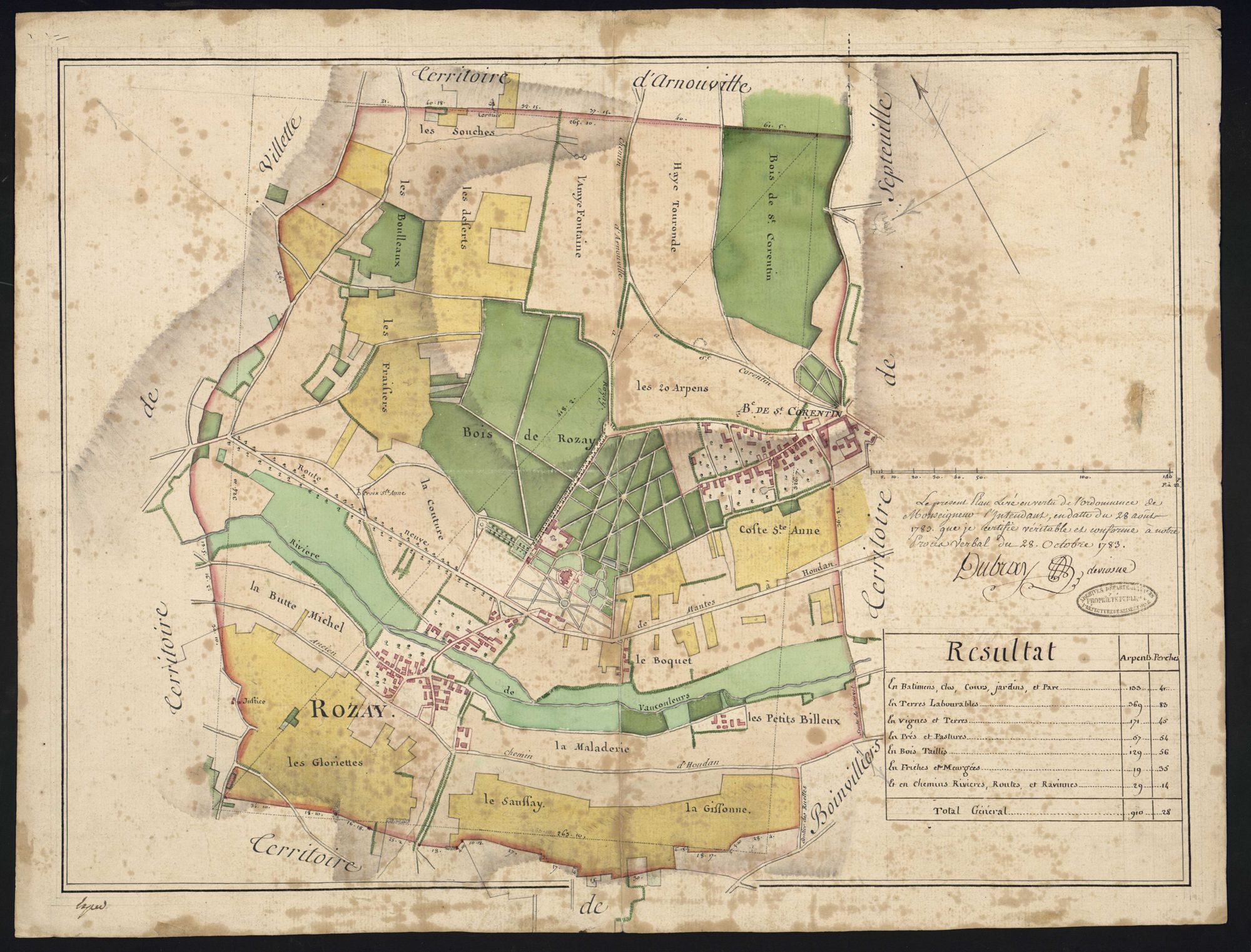 Rosay - Plan d'intendance de la paroisse de Rosay