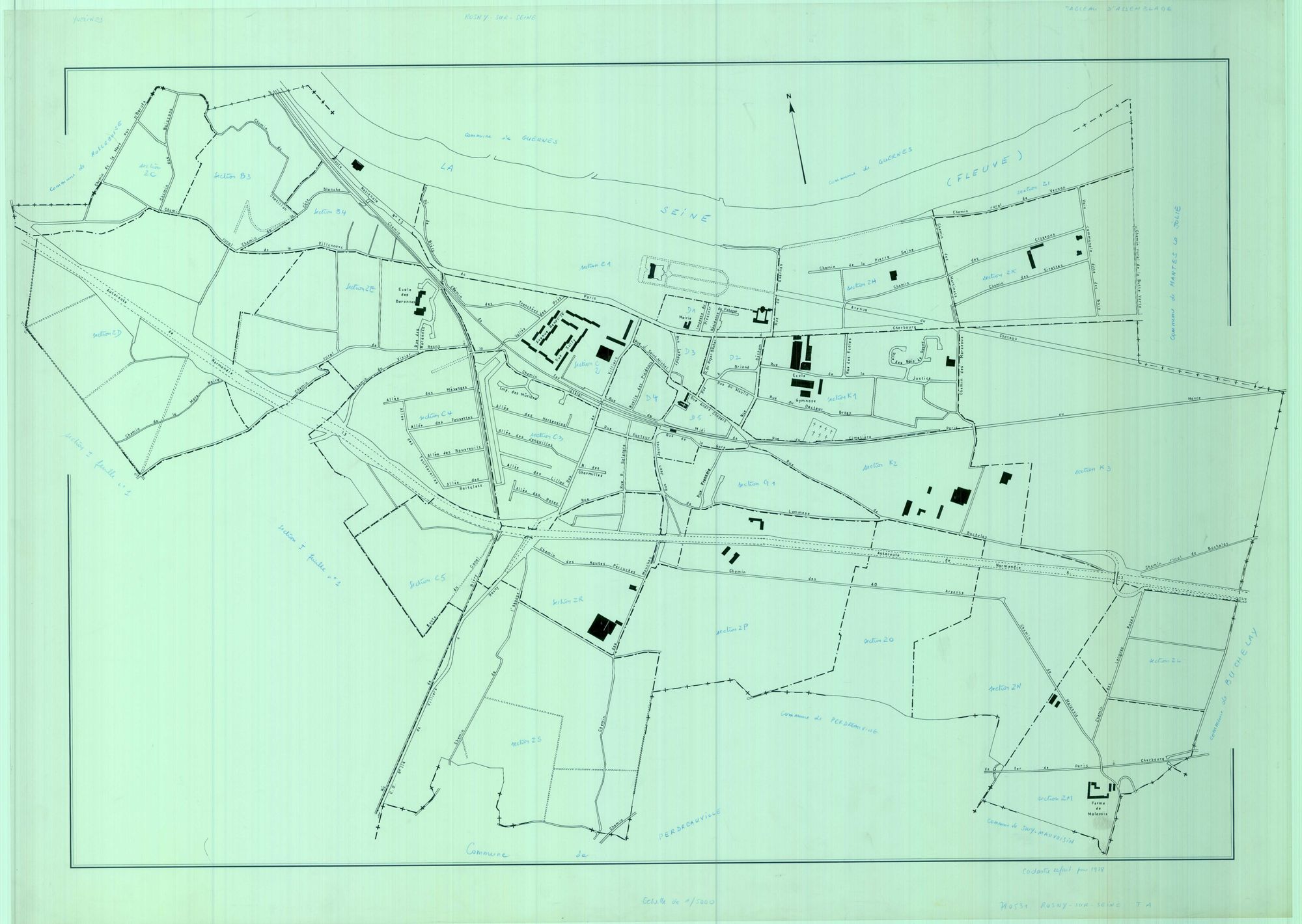 Rosny-sur-Seine - Plans du cadastre remembré