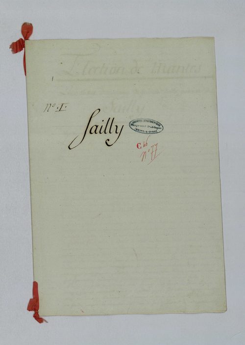 Sailly - Procès-verbal d'arpentage du territoire de la paroisse de Sailly