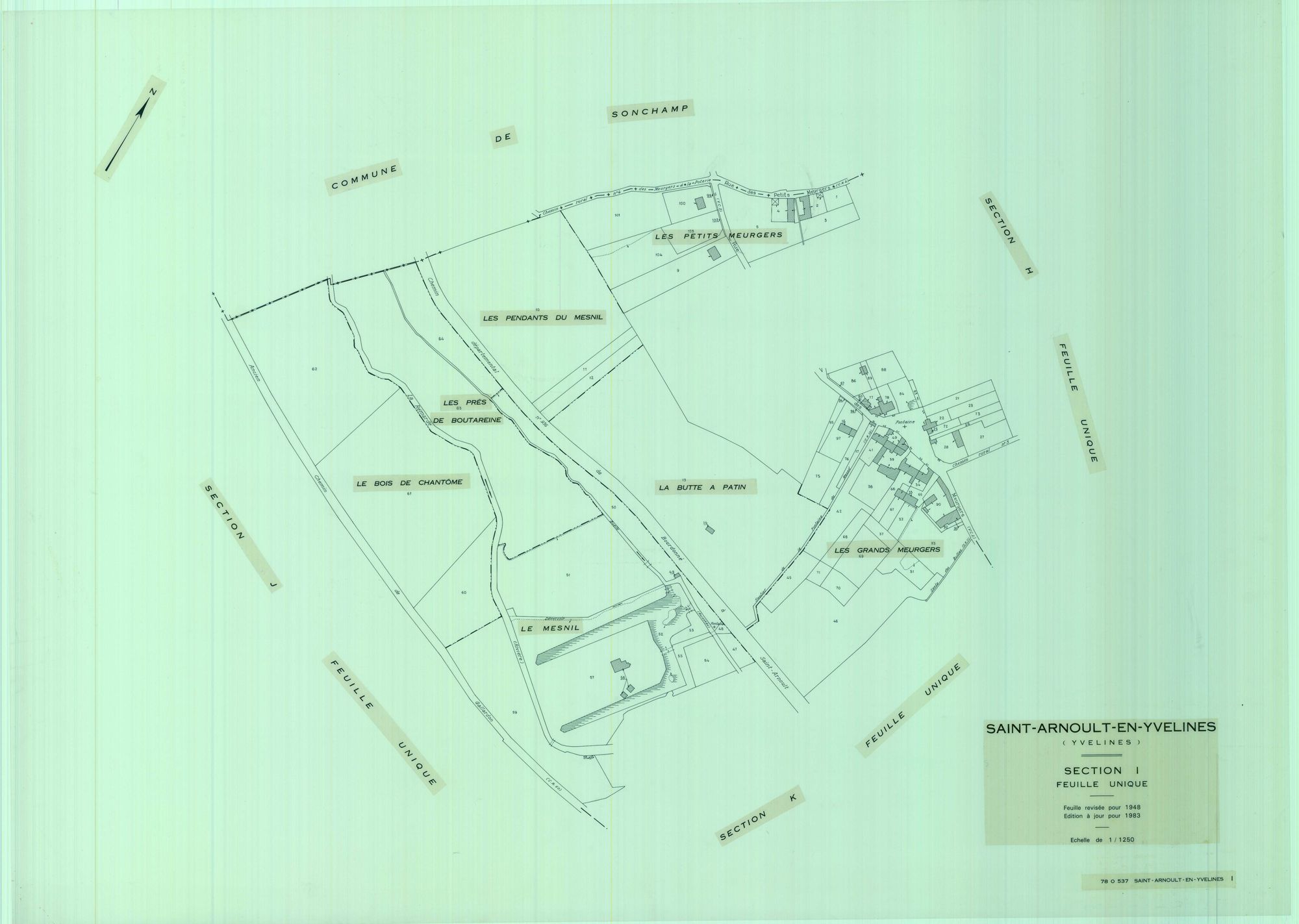 Saint-Arnoult-en-Yvelines - Plans du cadastre remembré