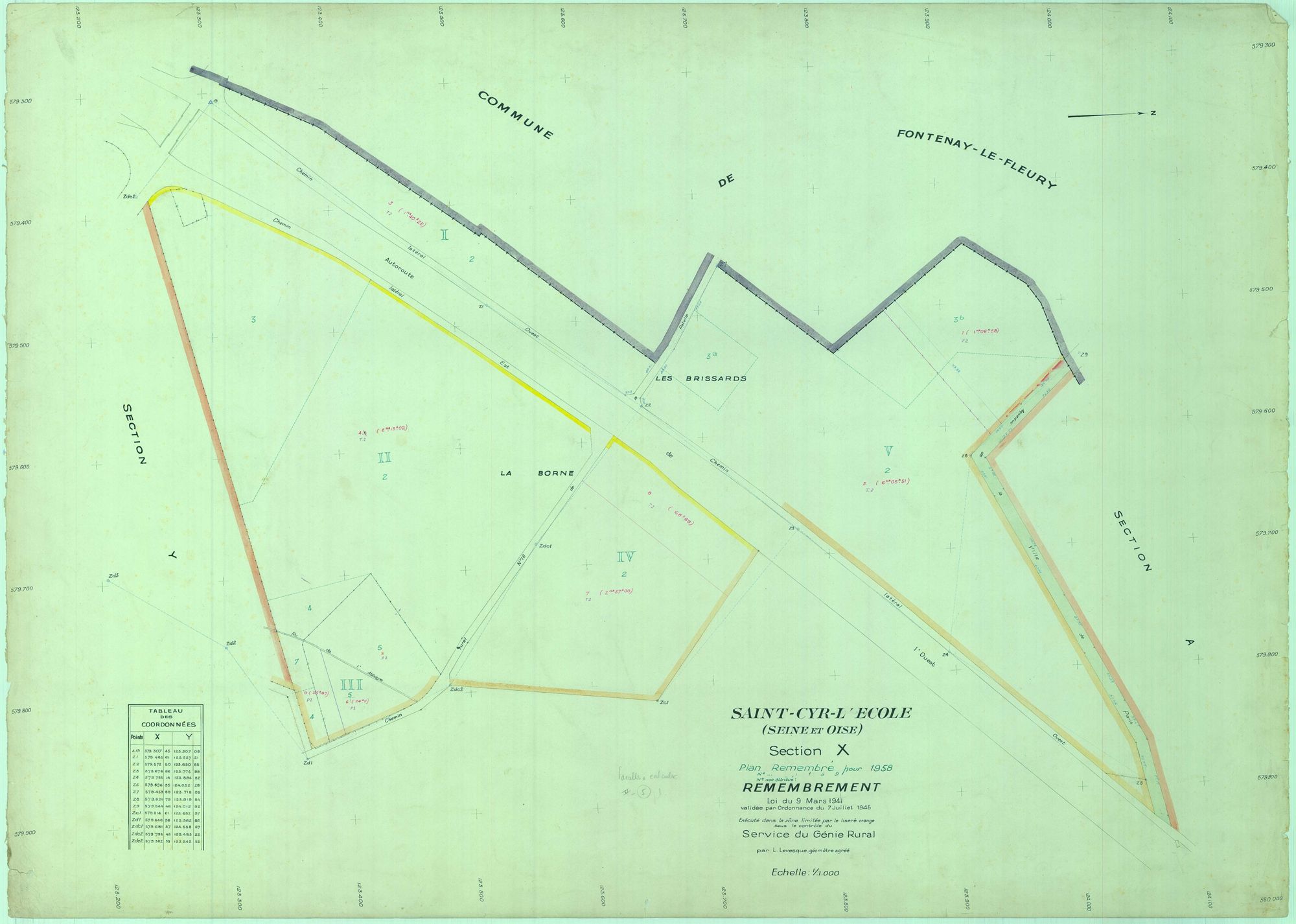 Saint-Cyr-l'École - Plans du cadastre remembré