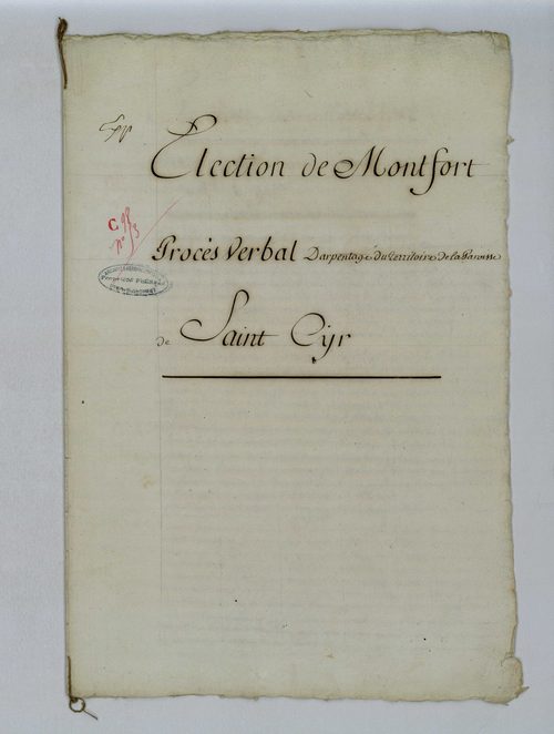 Saint-Cyr-l'École - Procès-verbal d'arpentage du territoire de la paroisse de Saint-Cyr-l'Ecole