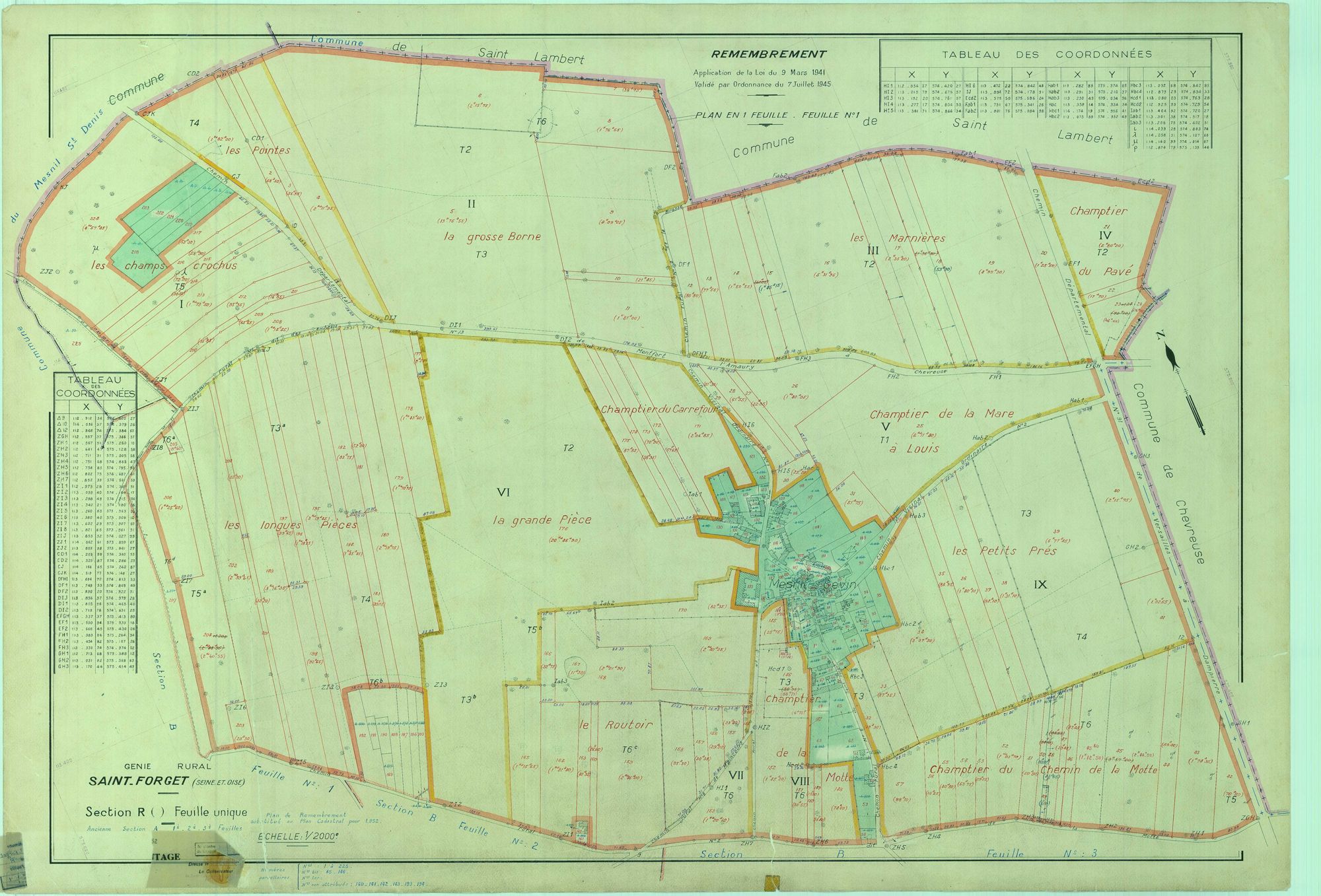 Saint-Forget - Plans du cadastre remembré