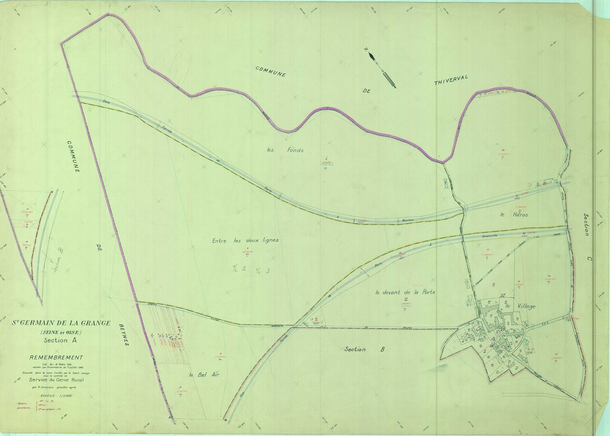 Saint-Germain-de-la-Grange - Plans du cadastre remembré