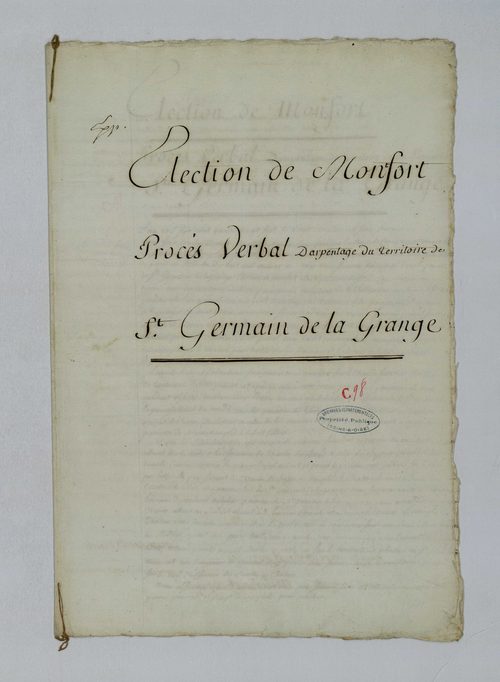 Saint-Germain-de-la-Grange - Procès-verbal d'arpentage du territoire de la paroisse de Saint-Germain-de-la-Grange