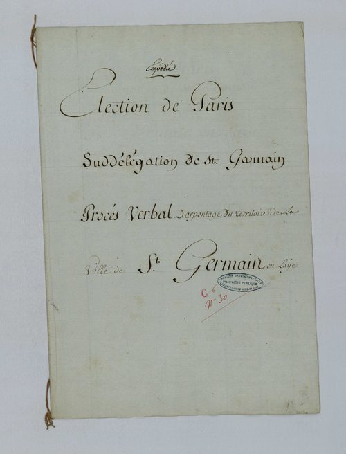 Saint-Germain-en-Laye - Procès-verbal d'arpentage du territoire de la paroisse de Saint-Germain-en-Laye